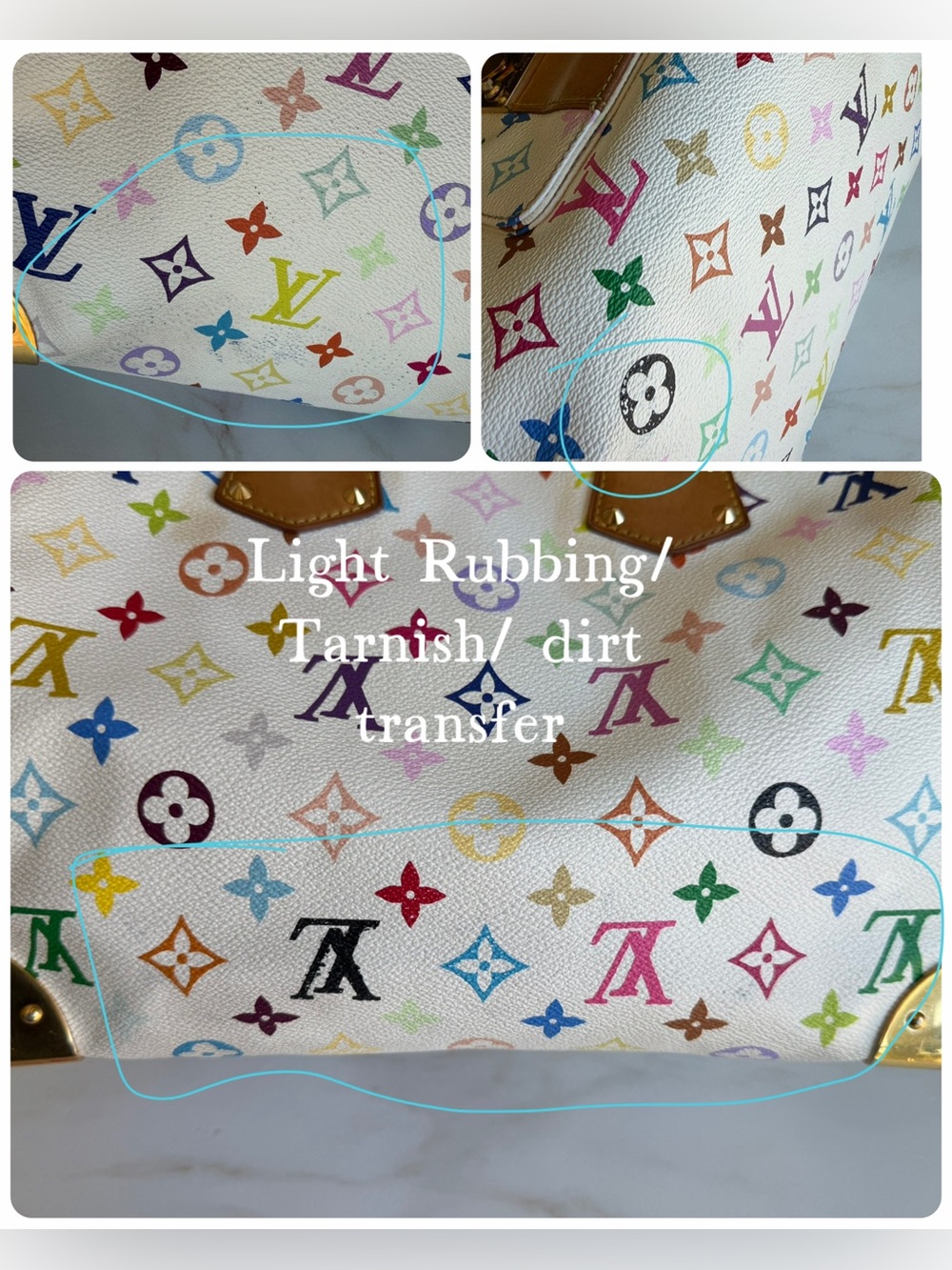 SOLD XPost Louis Vuitton Takashi Murakami Vintage White Multicolor Speedy 30 Bag - Picture 16 of 16